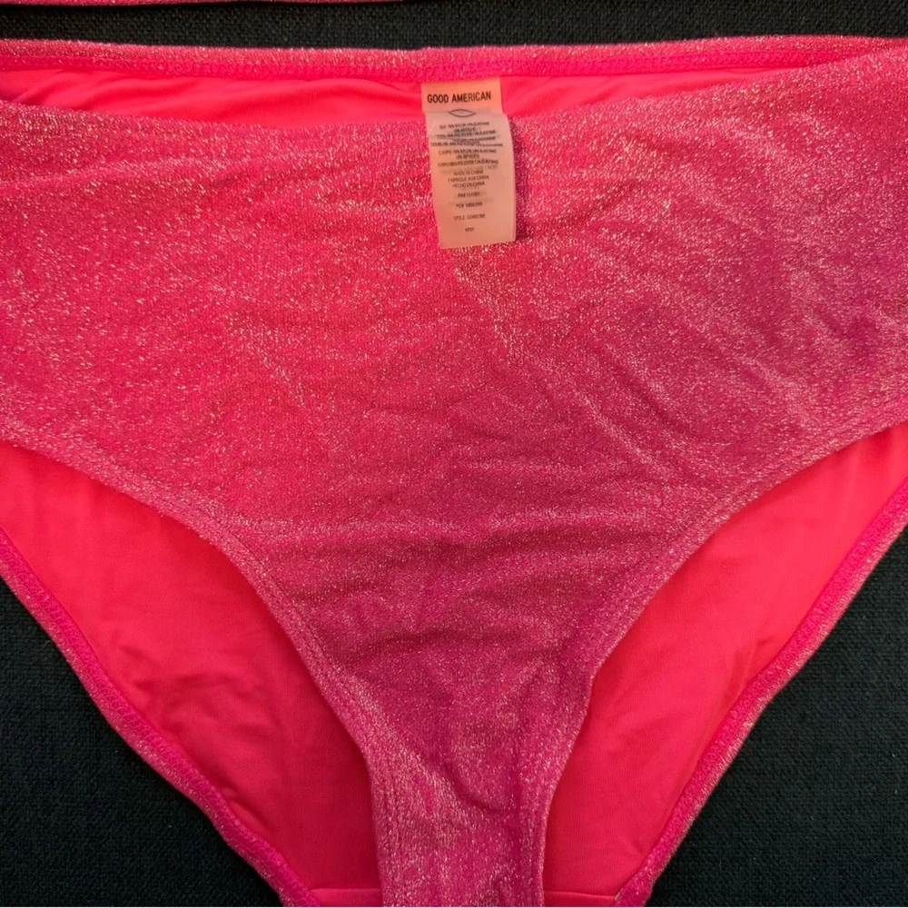 Good American Glittery Pink Bikini Bottom - Picture 2 of 4
